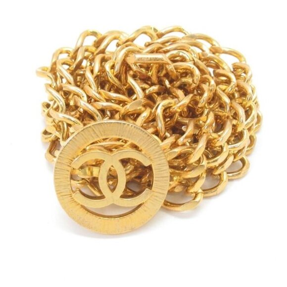 Chanel Double Chain Vintage 80s Belt Necklace 24K Gold - Picture 1 of 6